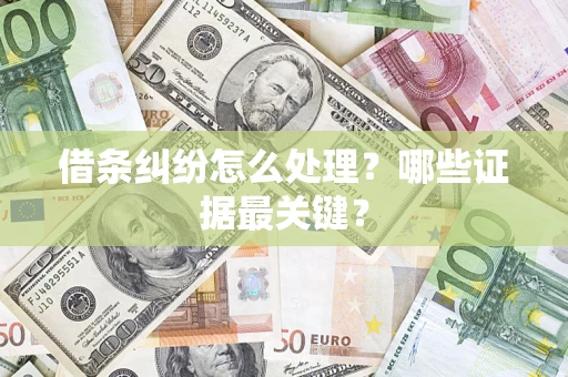 武汉借条纠纷怎么处理？哪些证据最关键？