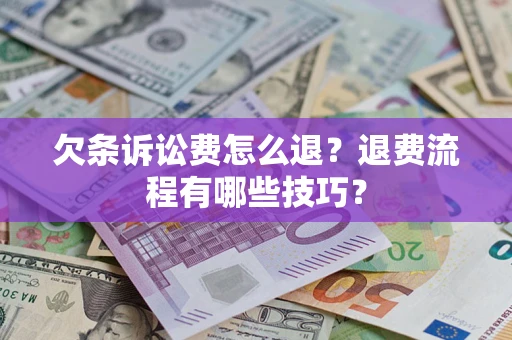 武汉欠条诉讼费怎么退？退费流程有哪些技巧？