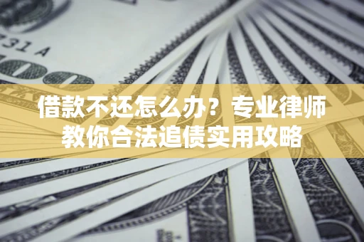 武汉借款不还怎么办？专业律师教你合法追债实用攻略